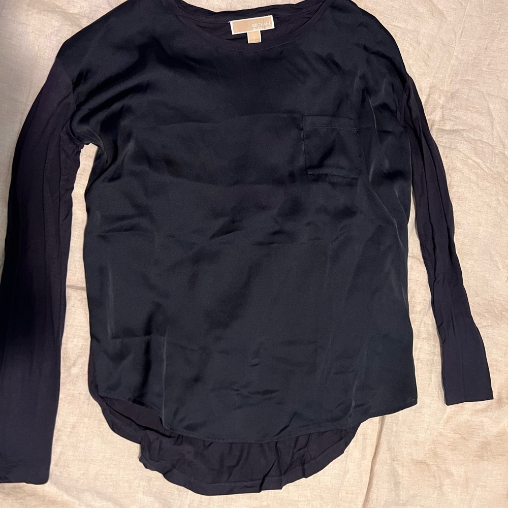 Michael kors navy blue long sleeve top